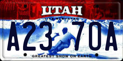 UT license plate A237OA