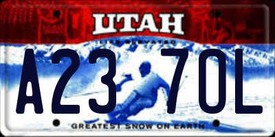 UT license plate A237OL