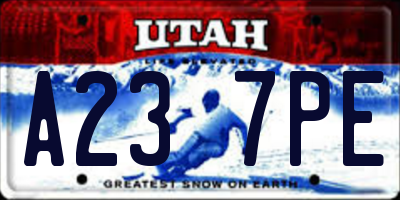 UT license plate A237PE