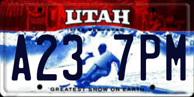 UT license plate A237PM