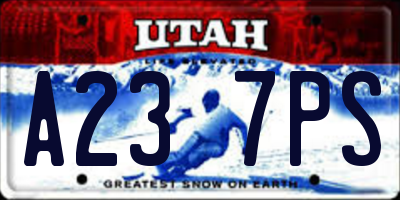 UT license plate A237PS