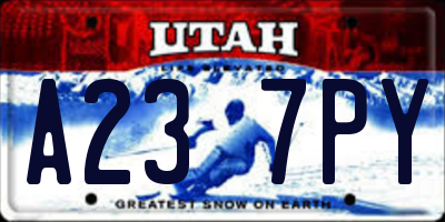 UT license plate A237PY