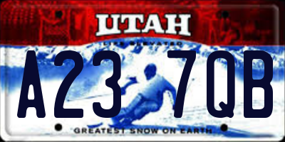 UT license plate A237QB