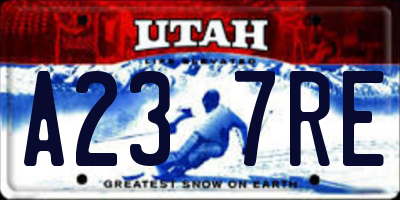 UT license plate A237RE