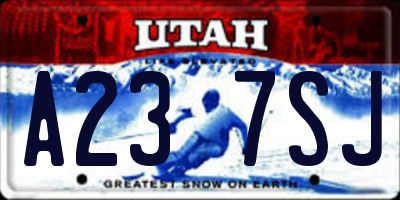 UT license plate A237SJ