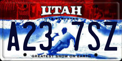 UT license plate A237SZ