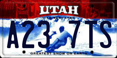 UT license plate A237TS