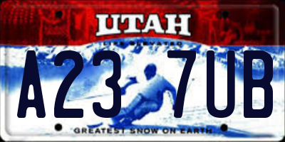 UT license plate A237UB