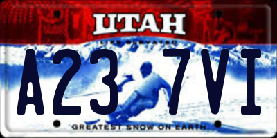 UT license plate A237VI