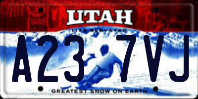 UT license plate A237VJ