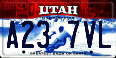 UT license plate A237VL