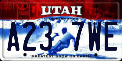 UT license plate A237WE