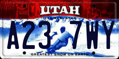 UT license plate A237WY