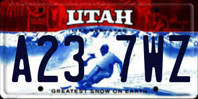 UT license plate A237WZ