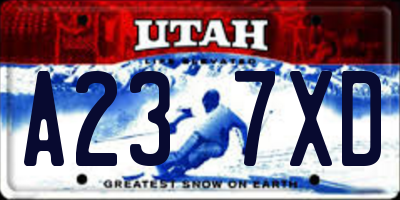 UT license plate A237XD