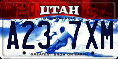 UT license plate A237XM