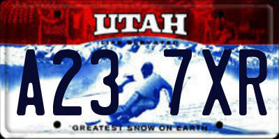 UT license plate A237XR