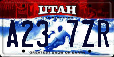 UT license plate A237ZR