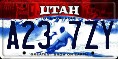 UT license plate A237ZY