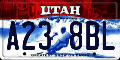 UT license plate A238BL