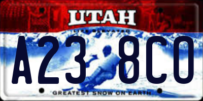 UT license plate A238CO