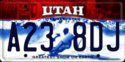 UT license plate A238DJ