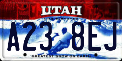 UT license plate A238EJ