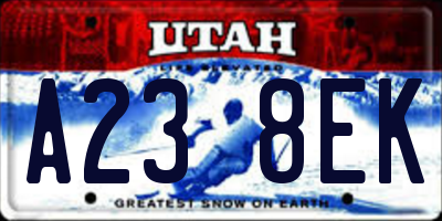 UT license plate A238EK