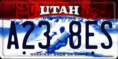 UT license plate A238ES