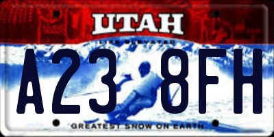 UT license plate A238FH
