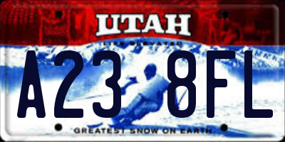 UT license plate A238FL