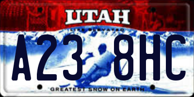UT license plate A238HC