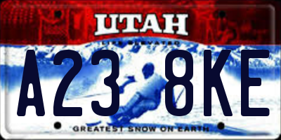 UT license plate A238KE