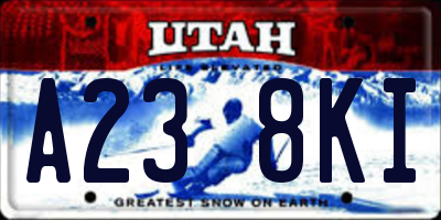 UT license plate A238KI