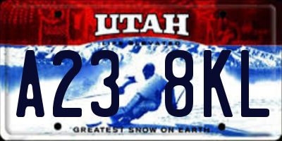 UT license plate A238KL