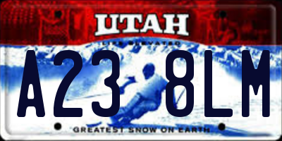 UT license plate A238LM