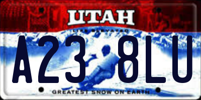 UT license plate A238LU