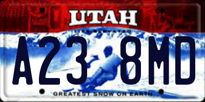 UT license plate A238MD