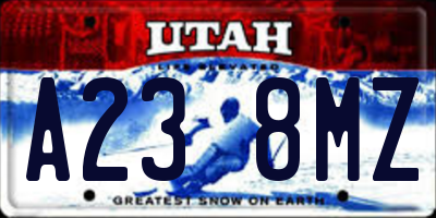 UT license plate A238MZ