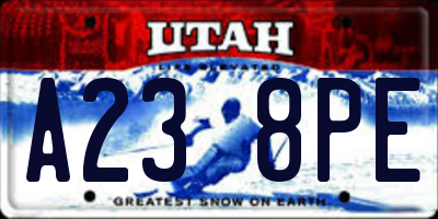 UT license plate A238PE