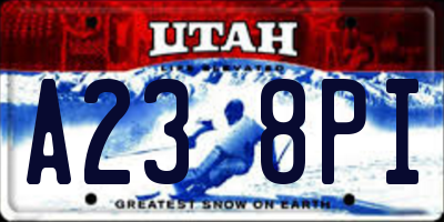UT license plate A238PI
