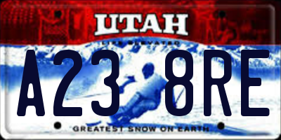 UT license plate A238RE