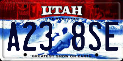 UT license plate A238SE