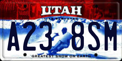 UT license plate A238SM