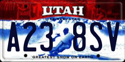 UT license plate A238SV