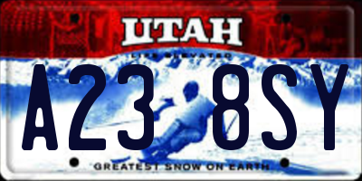 UT license plate A238SY
