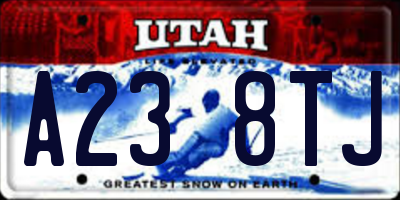 UT license plate A238TJ