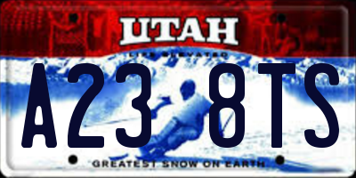 UT license plate A238TS