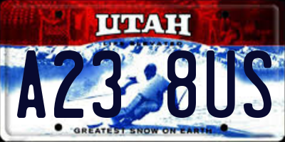 UT license plate A238US