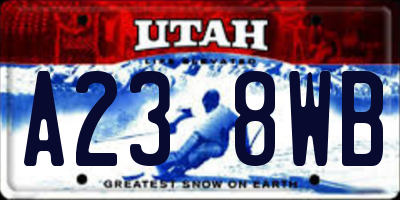 UT license plate A238WB